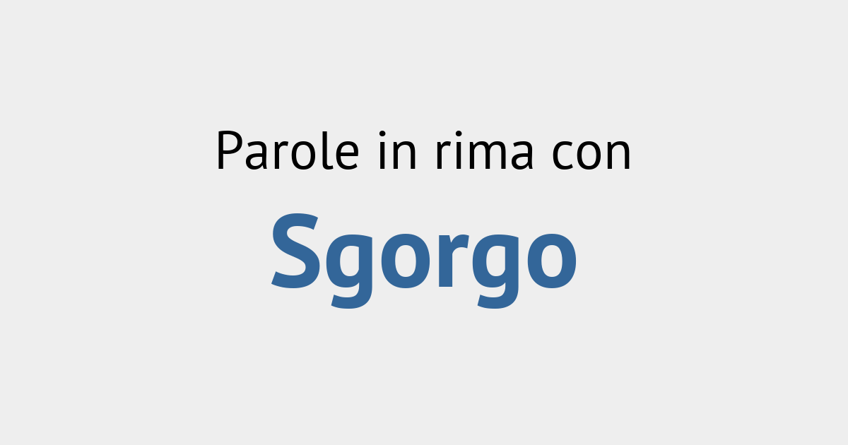 Sgorgo